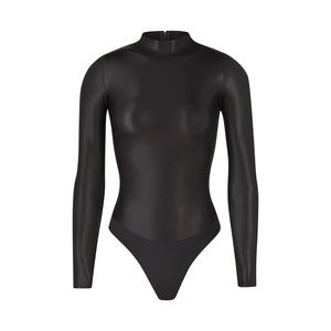 SKIMS XS FAUX LEATHER BODY SUIT.